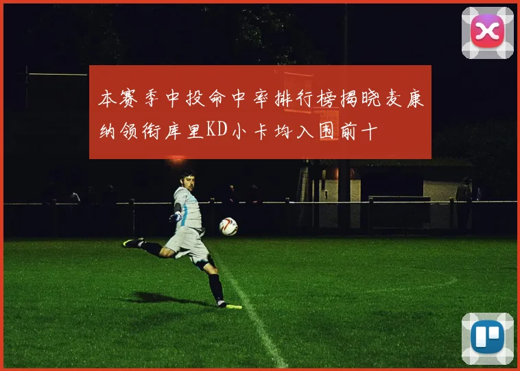 本赛季中投命中率排行榜揭晓麦康纳领衔库里KD小卡均入围前十